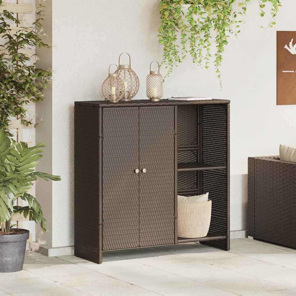 vidaXL Armoire de Rangement avec Porte Marron 100 x 36 x 102 cm Rotin, Rangement élégant pour Le Salon, Meuble en rotin Pratique, Organisateur Moderne pour Vos espaces intérieurs