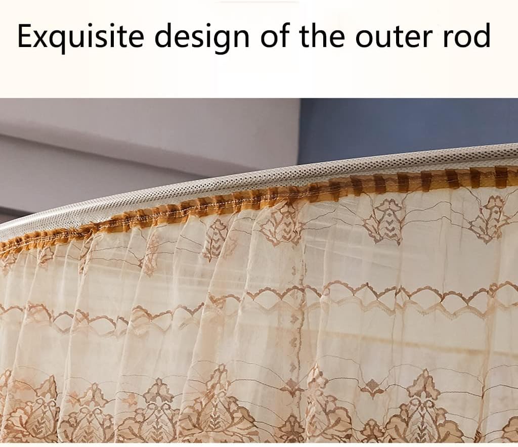 Mosquito Net Bed Canopy Lace Luxury 4 Corner Square Princess Fly Screen Floor Standing Canopy Curtain Palace Mosquito Net (Color : Pink, Size : 1.8 * 2.2m Bed)