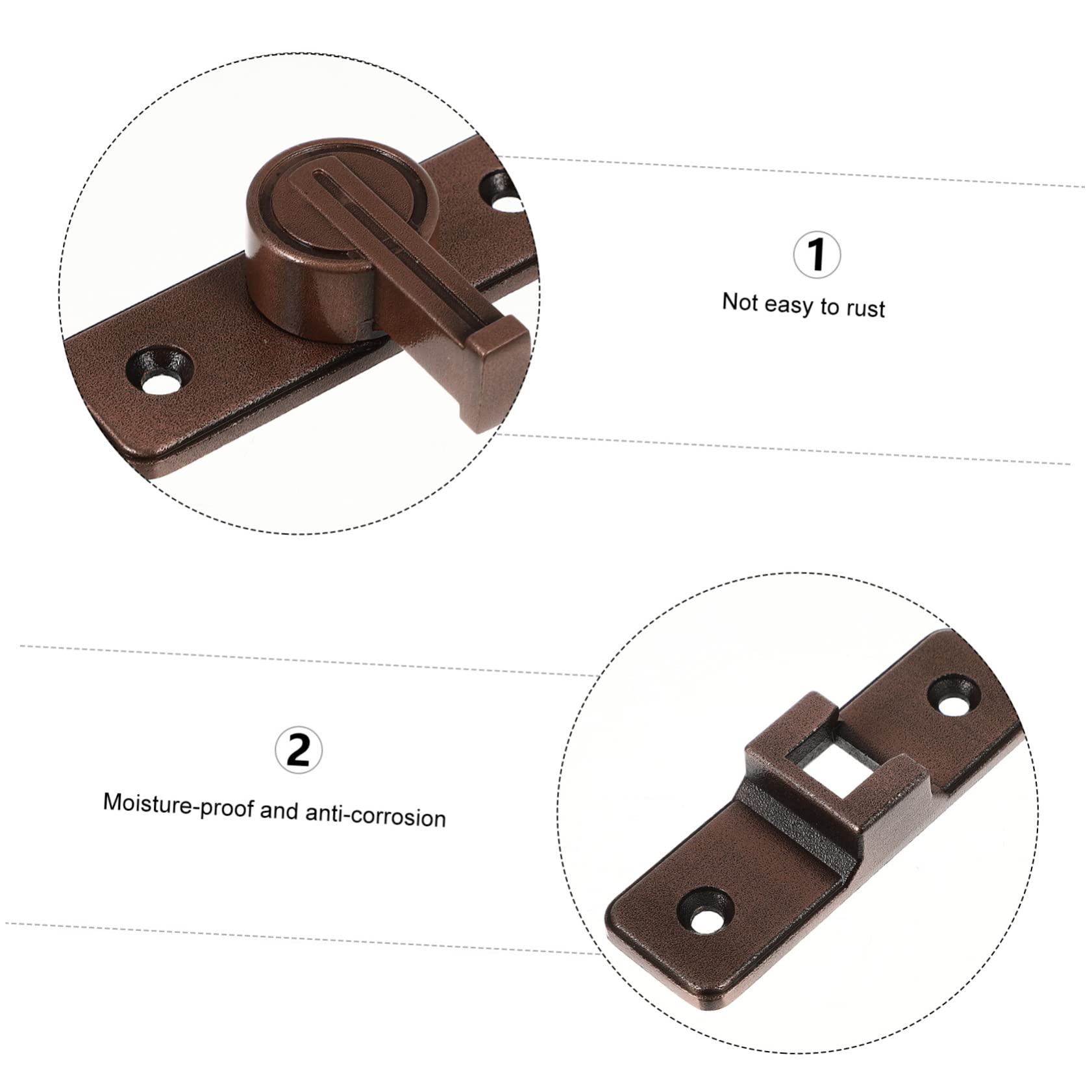 OSALADI 2pezzi Chiavistello Per Porta Scorrevole Luminosa Con Ingranaggio Gradi Serratura Per Sicurezza Di Finestre e Porte Installazione Facile e Resistente All Usura