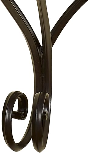 Miniatura 5 de Touch of Class Charleston Estante de pared calado ornamentado bronce Marco de metal Parte superior de madera con acabado de cereza Estante de