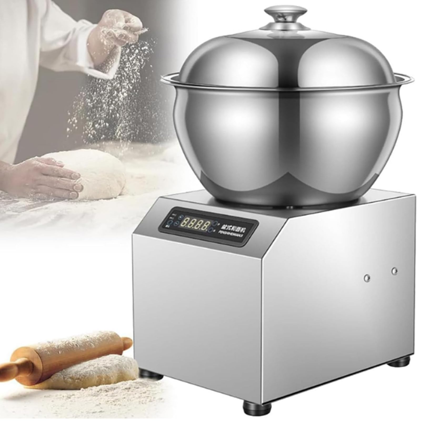 Impastatrice Commerciale da 5 kg/8 kg, Macchina per Impastare Rotante Bidirezionale, Impastatrice Spirale per Impieghi Gravosi, per Impasto, Insalata 5kg
