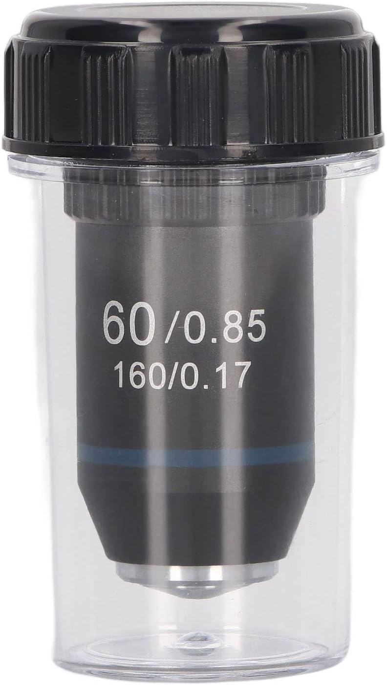 60X Microscope Objective Lens, Achromatic High Magnification 20.2mm Thread for Compound Microscope and Borescope Supplies