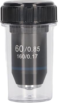 60X Microscope Objective Lens, Achromatic High Magnification 20.2mm Thread for Compound Microscope and Borescope Supplies