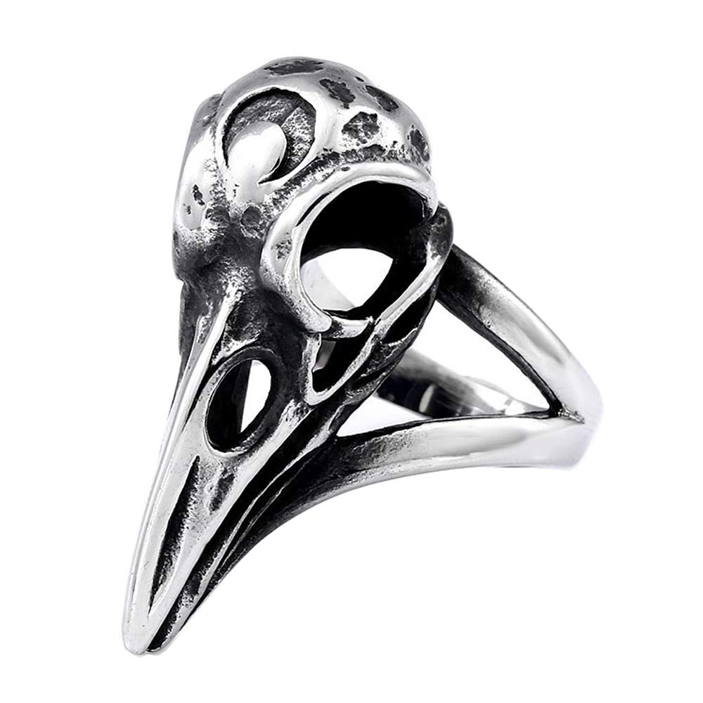 ZMY HomeRaven Skull Ring Stainless Steel Jewellery Handmade Metal Stylish Custom Thumb Crow Ring