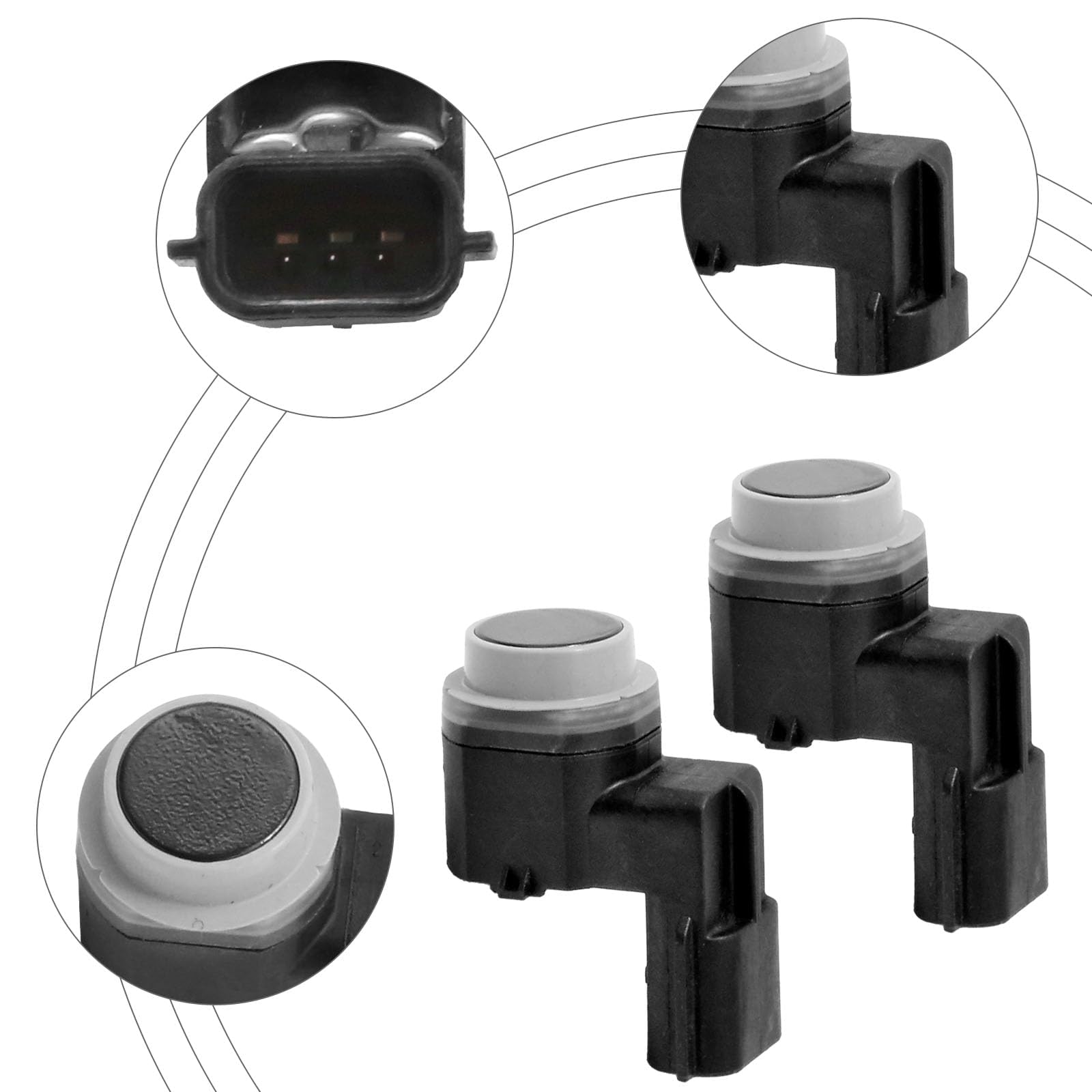 Hoypeyfiy 2 pezzi 28438-4EA0A Kit sensore di retromarcia di parcheggio anteriore e posteriore PDC di ricambio per Nissan Qashqai J11 X-Trail 2013-2022 Sistema di assistenza al parcheggio
