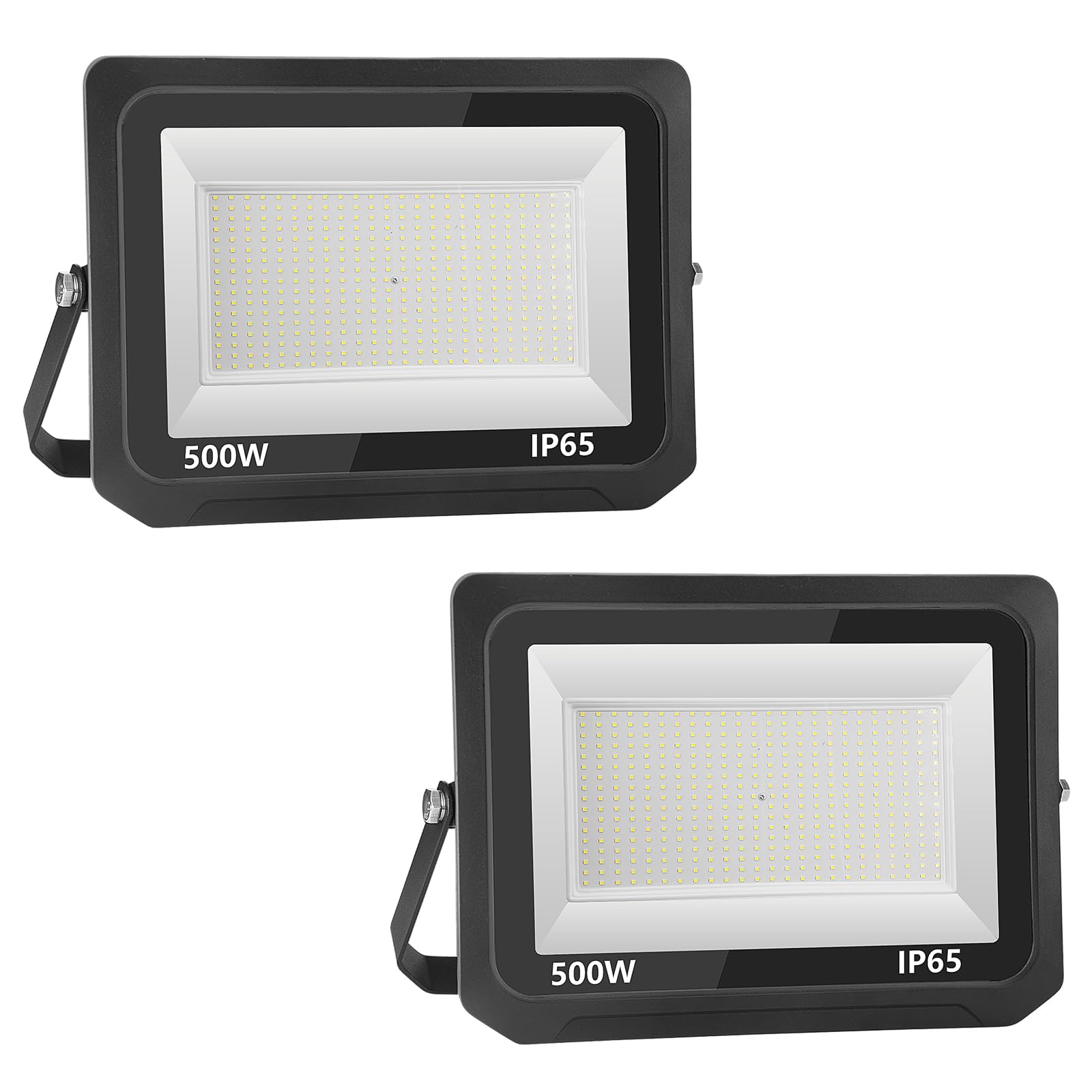 2er 500W LED Strahler Außen, 50000LM Superhell Strahler, 6000K Kaltweiß Scheinwerfer Außen, IP65 Wasserfest Fluter Außenstrahler für Sportplatz, Garage,Garten,Hinterhof