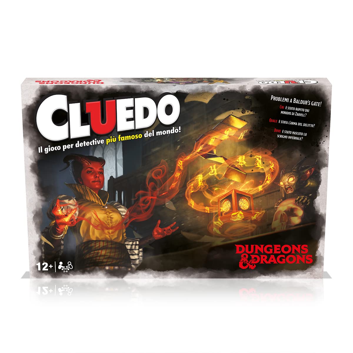 Winning Moves Cluedo Gioco da Tavolo Italiano Dungeon and Dragons - Giochi da Tavolo Adulti e Bambini, per 2 a 6 Giocatori, Giochi da Tavolo Bambini 12 Anni