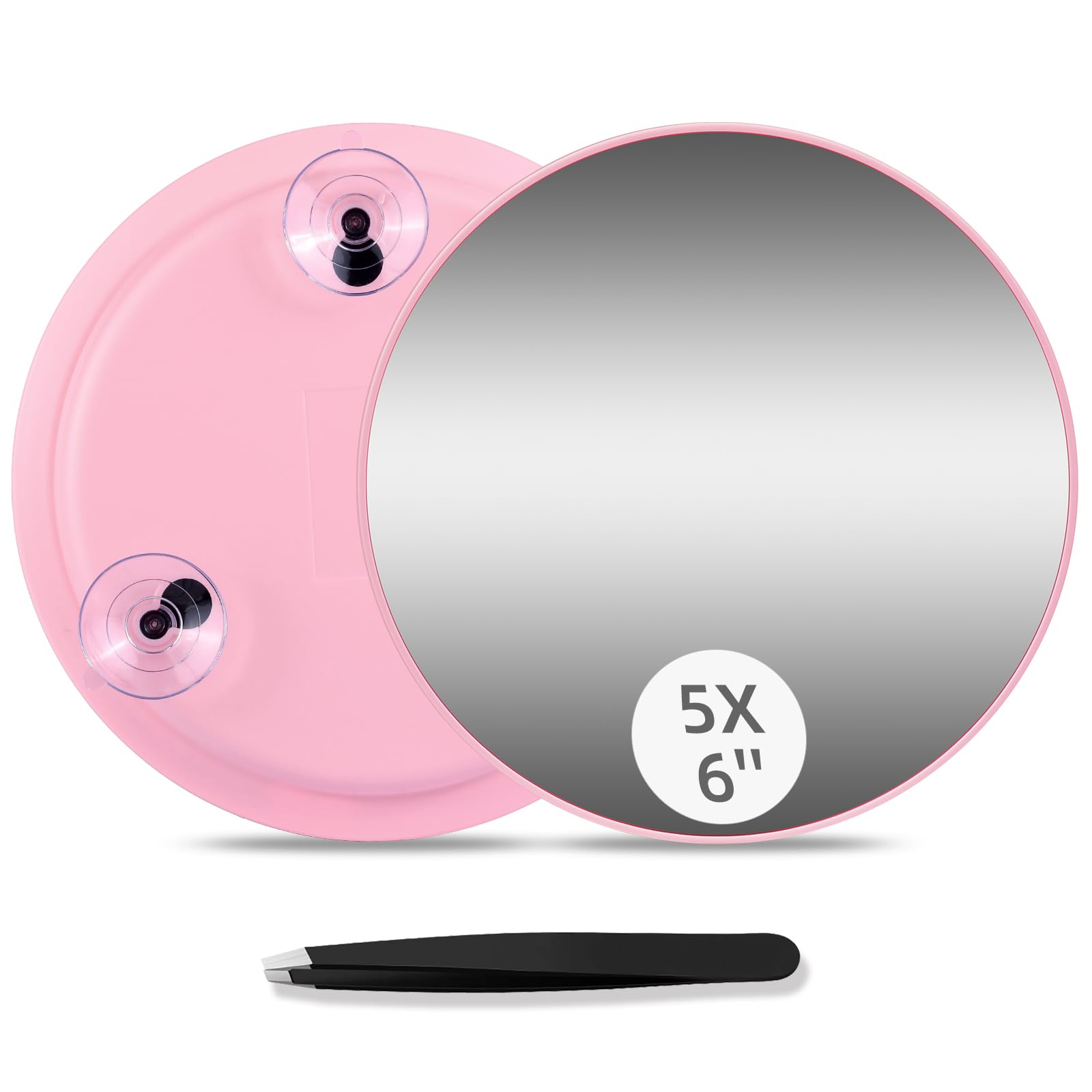 Miroir Grossissant 30x Avec Lumières LED Rechargeable - 15 Cm, Ventouses, 3 Modes Éclairage | Voyage, Maquillage