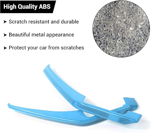 Miniatura 4 de Hoolcar Cubierta de bisagra del capó del motor, cubierta de manija de liberación del capó, accesorios exteriores para Ford Bronco 2021-2022, azul