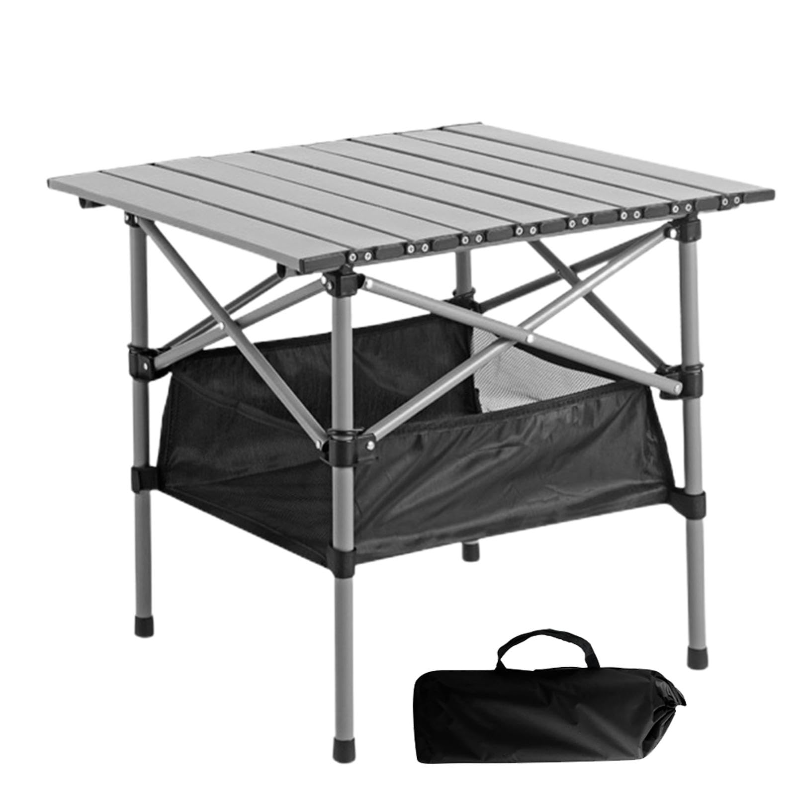 Tavolo da picnic pieghevole portatile, tavolo da campeggio pieghevole | portatile, tavolo da picnic all'aperto con borsa portaoggetti a rete | tavolo da campeggio da picnic in metallo con borsa