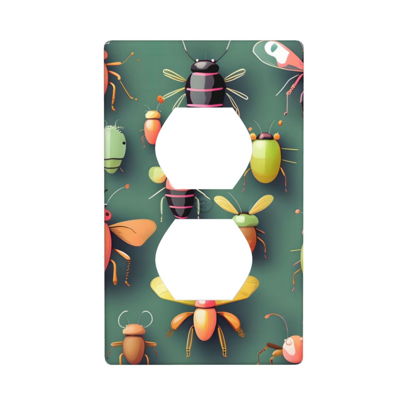 Insect Atlas Decorative Switch Plate Cover-Unbreakable Polycarbonate Wall Plate for Home Office, 1 Gang with Screws