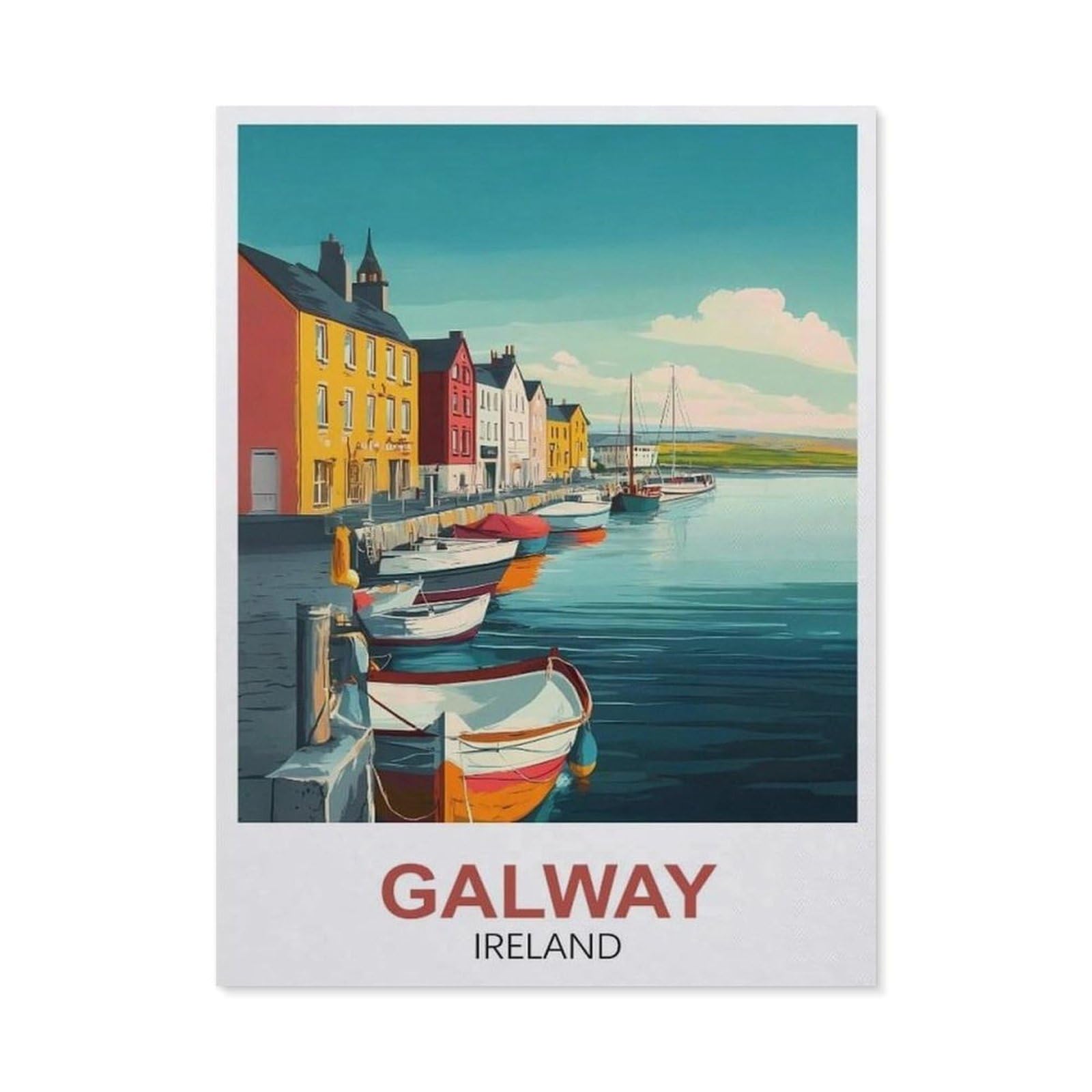 Jigsaw Puzzle 1000 Piece，Galway Ireland，Classic Puzzle DIY Kit Wood Toy Unique Gift Home Decor（75x50cm）-FB36