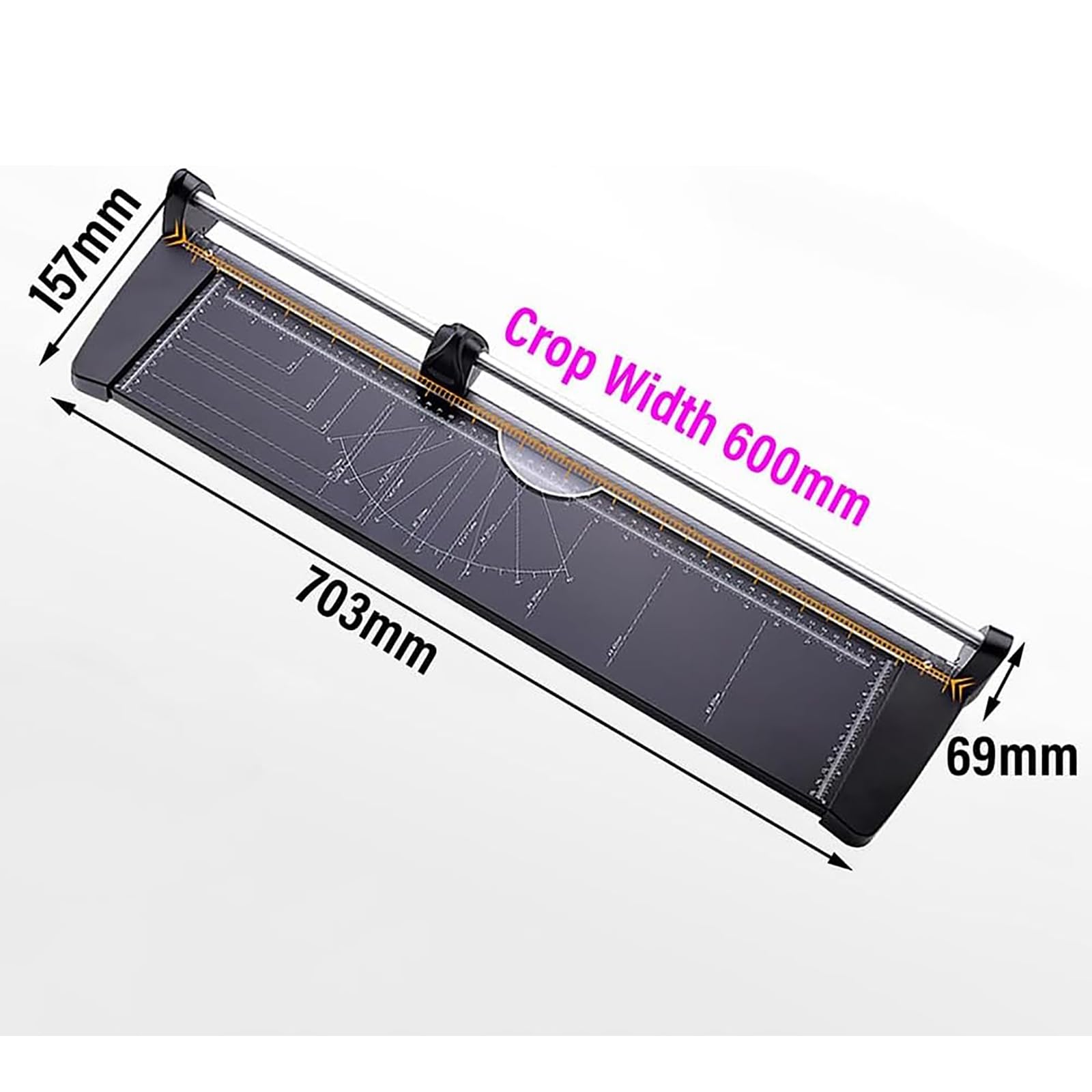 Taglierina Rotativa A2, Taglierina per Carta con Linee di Scala Chiare, capacità di Taglio: 10 Fogli, Lunghezza di Taglio: 600 Mm, Spessore di Taglio: 1 Mm, per Casa, Ufficio, Scuola