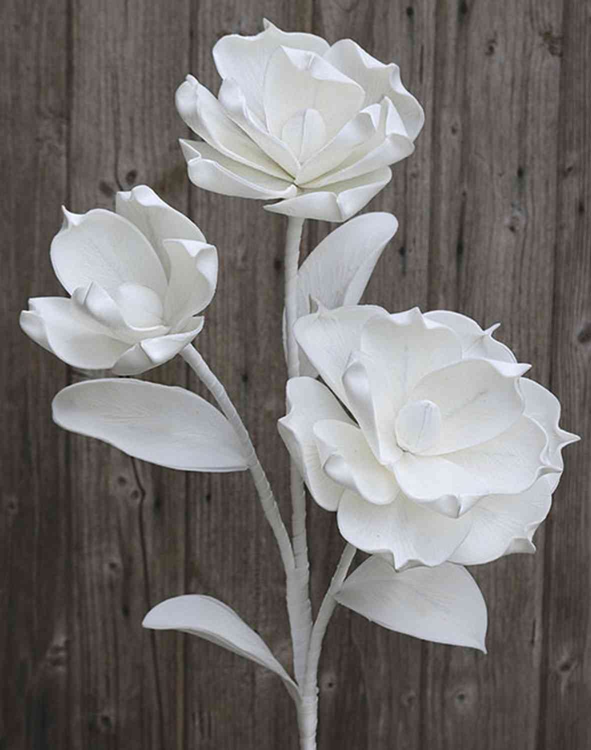 artplants.de Decorative Camellia Branch RANIA, white, 95 cm, Ø 20 cm - Artificial Camellia Branch