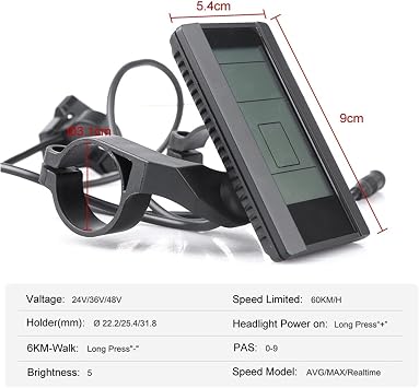 800S LCD Display Panel Fit for Bafang BBS01 BBS02B BBS02 BBS02B BBSHD eBike Conversion Kit Electric Bicycle Computer Controller