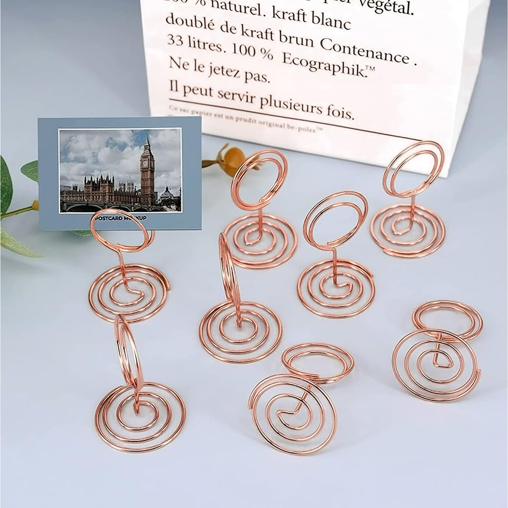 Segnaposto Porta Carte Da Tavolo - 20 Pezzi Metallici Dorati - Foto 5