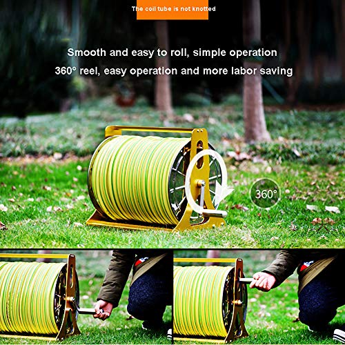 Carrello avvolgitubo da Giardino Universale, 60 m in Acciaio Inox, Soluzione di stoccaggio Portatile, Supporto per Tubo di irrigazione da Esterno Senza Tubo Flessibile
