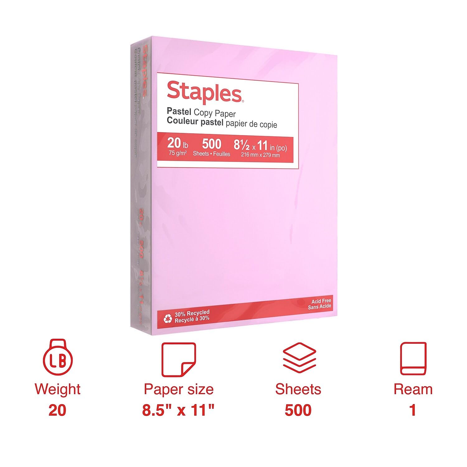Amazon.com : Staples Pastel Copy Paper 8.5 x 11 Inch Lilac Color