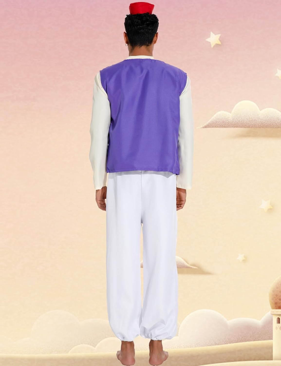 Angelaicos Mens Arab Prince Costume Fairy Tale Suits Halloween Cosplay Party Hat - Image 5