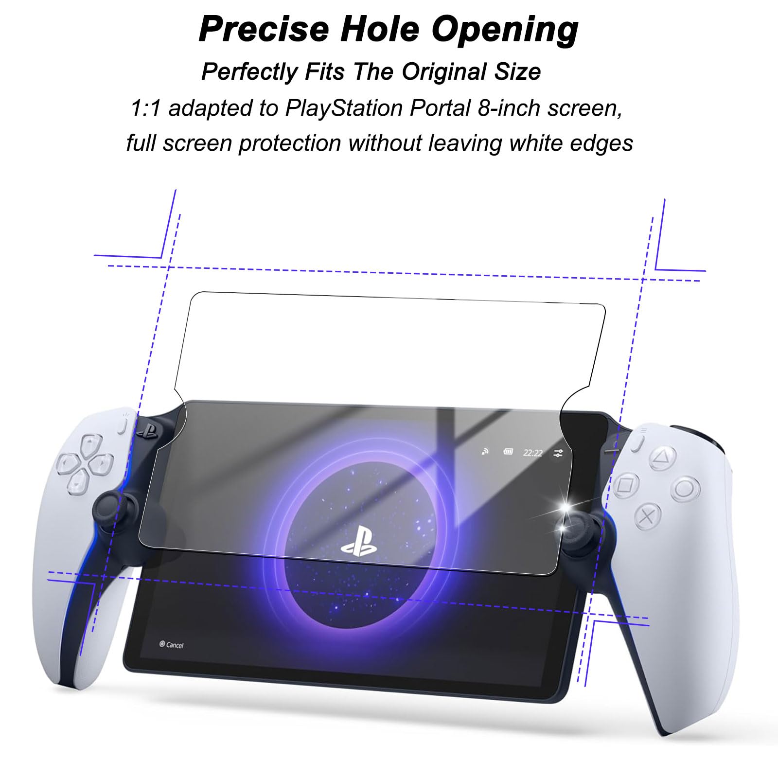 Jusy Lot de 3 films de protection d'écran pour PlayStation Portal&Ps Portal 8", [9H transparent] [anti-traces de doigts] [anti-rayures] en verre trempé pour Sony PS Portal