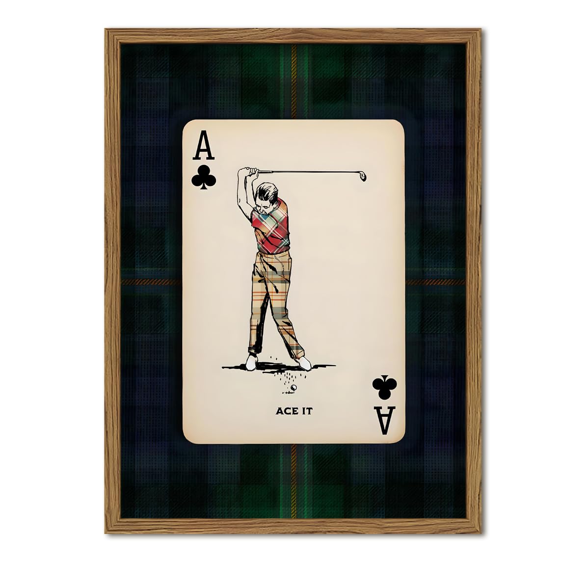Mynotix Vintage Playing Card Golfer Poster