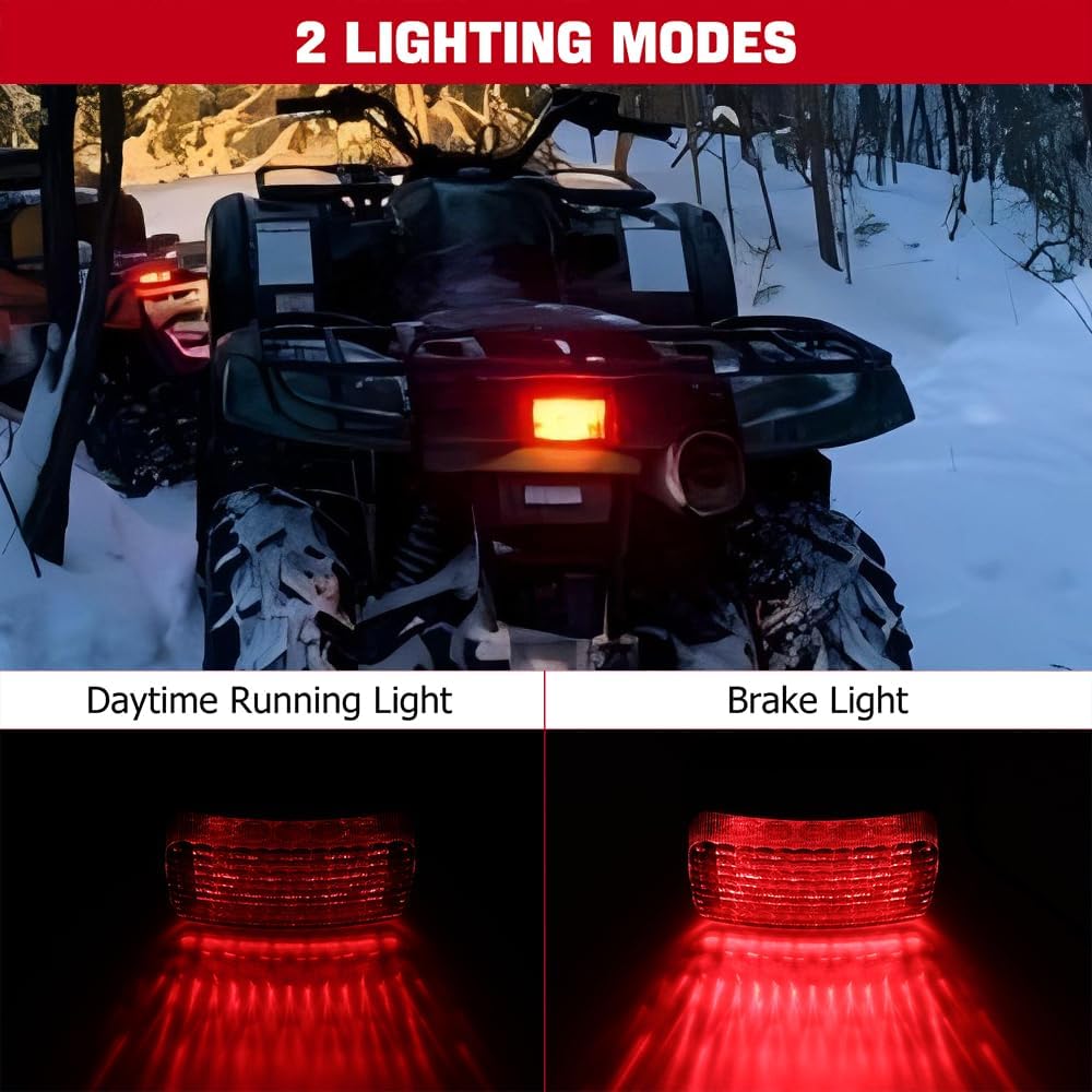 DREAMIZER LED Tail Light ATV OEM Taillight w/Running Brake Light Compatible with Yamaha Big Bear Bruin Rhino Kodiak Grizzly Wolverine Viking