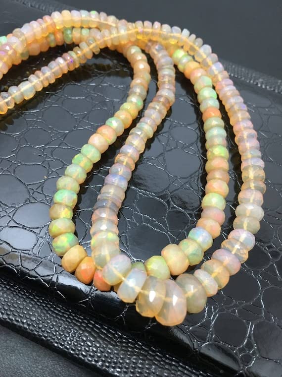 Opale d'Éthiopie perles rondelles facettées 4-8mm de qualité gemme pour bijoux