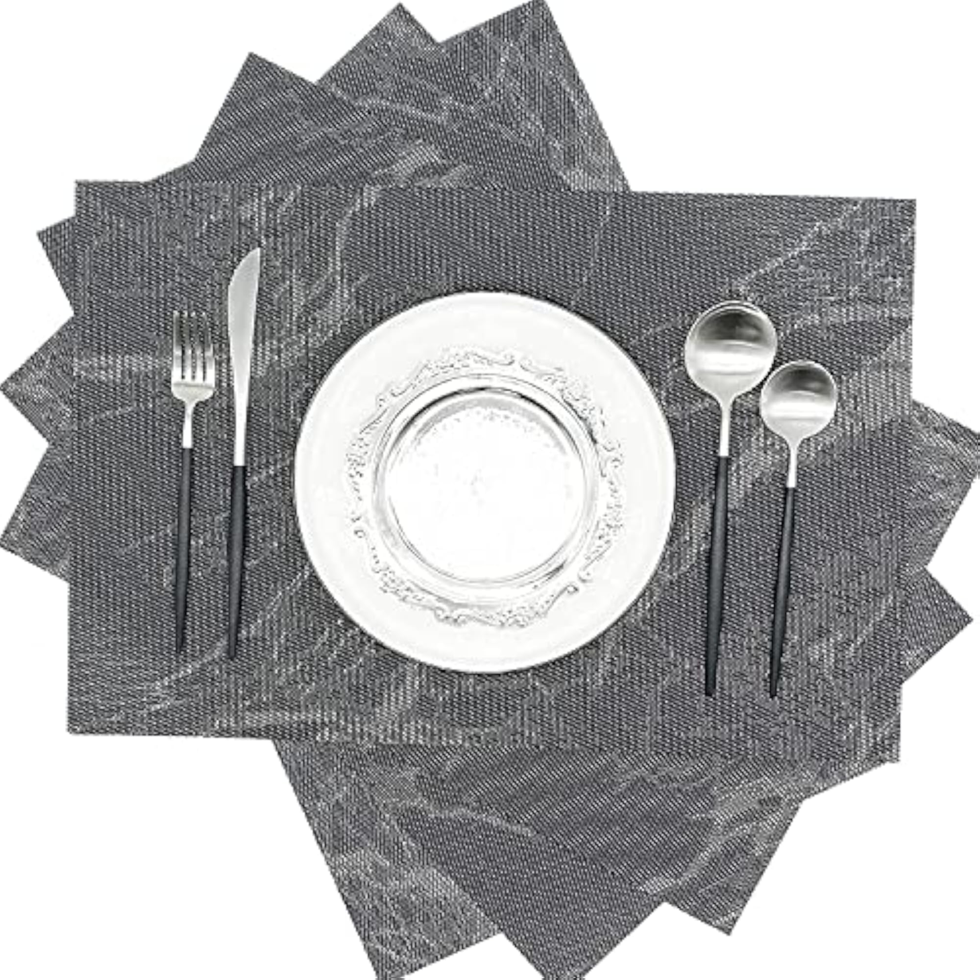Modern Western Marble Pattern Placemats, Set of 6