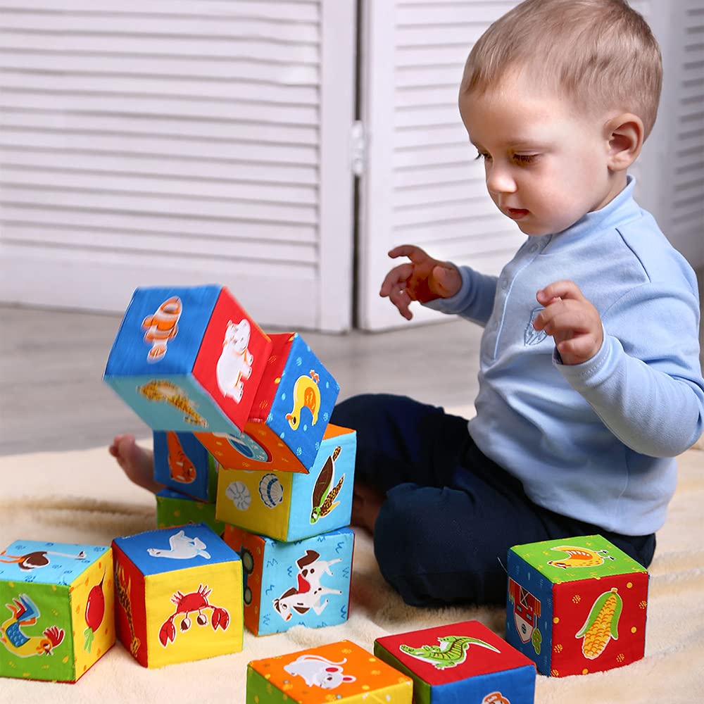 Cube D'activité Sensoriel Jouet Montessori Weilim 6 En 1 - Cube D'Activité, Œufs à Associer - Pour Bébé 6-12 Mois - Éveil Sensoriel Jouet Dentition Sûr