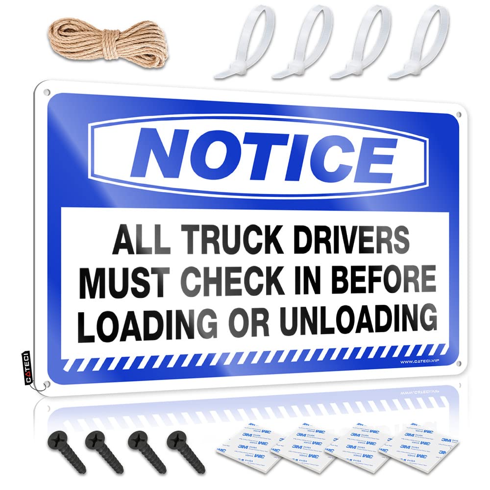 Mwfkkaddb One Color Small Sign Notice All Truck Drivers Must Check In Before Loading Or Unloading Tin Sign Beer Signs For Bar Bar Signs Vintage(30X40cm)