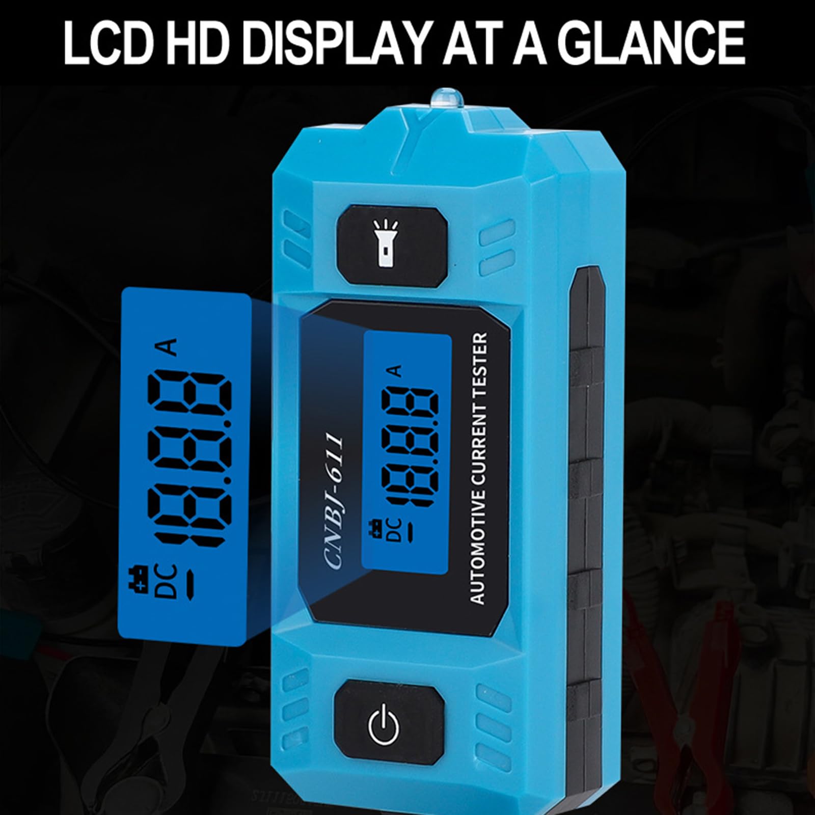 Tester per la sonda di guasto del circuito automobilistico, tester di corrente ad alta precisione, 20 A 48 V, controllo della lama del fusibile del relè per auto con luce anteriore e schermo LCD
