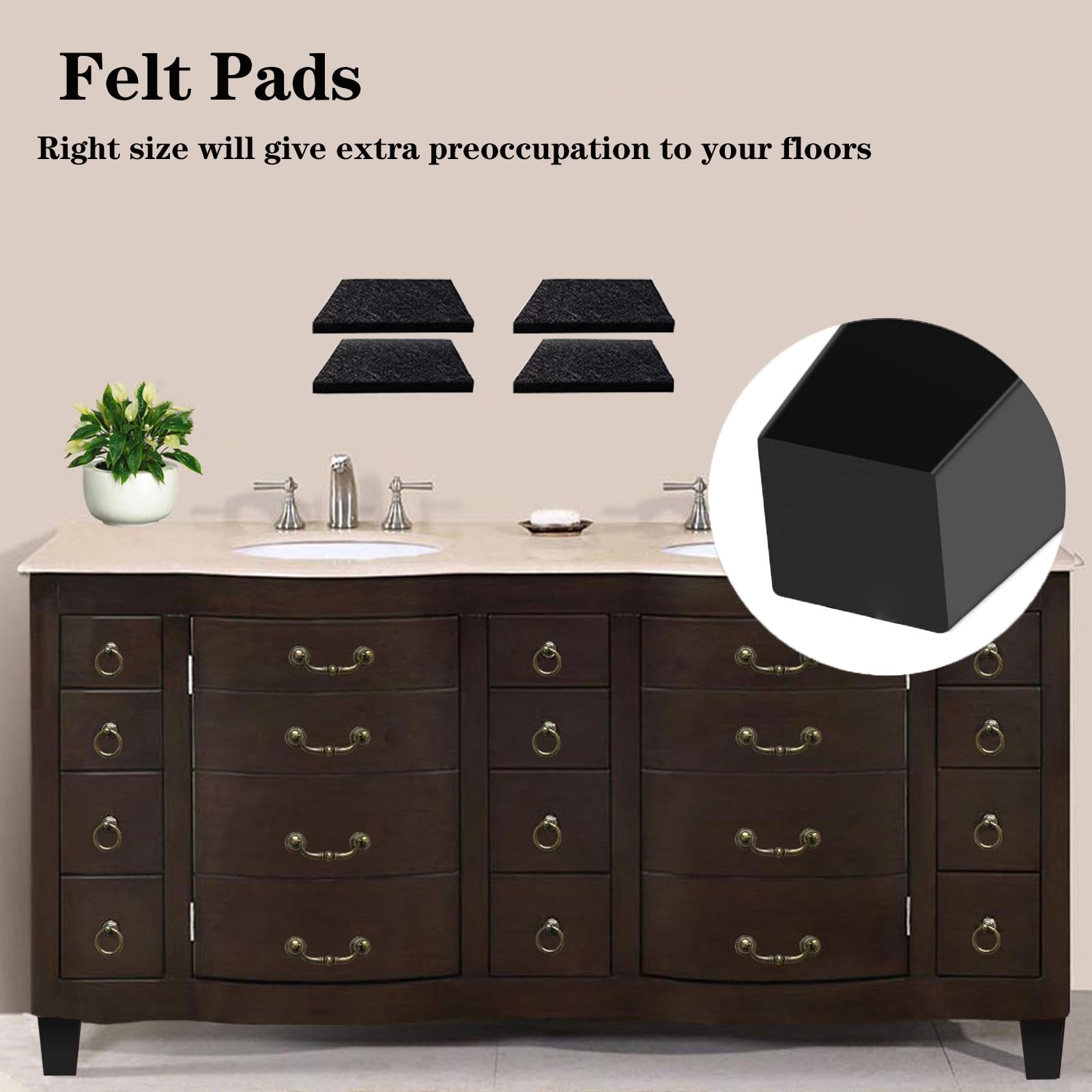 Patas de sofá cuadradas de madera de 5 cm para muebles, juego de 4, color negro (5 cm, 4 juegos)