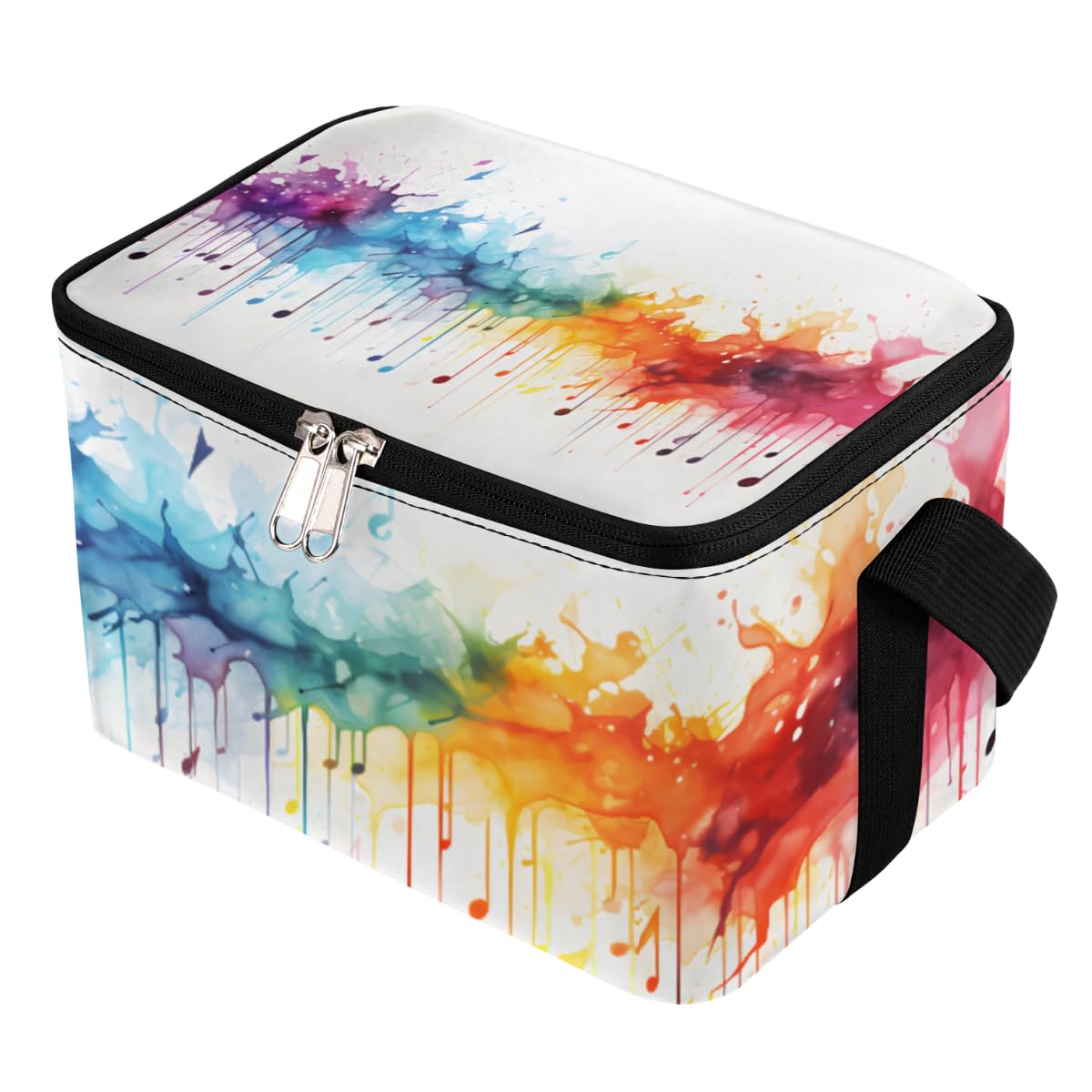 GzLeyigou Lunch Bags for Women Men 9 Cans,Color Splash Texture Hot & Cold Food Delivery Bag Insulated Grocery Bag Insulated Lunch Box Painting Cooler Bag for Office Work Picnic Beach