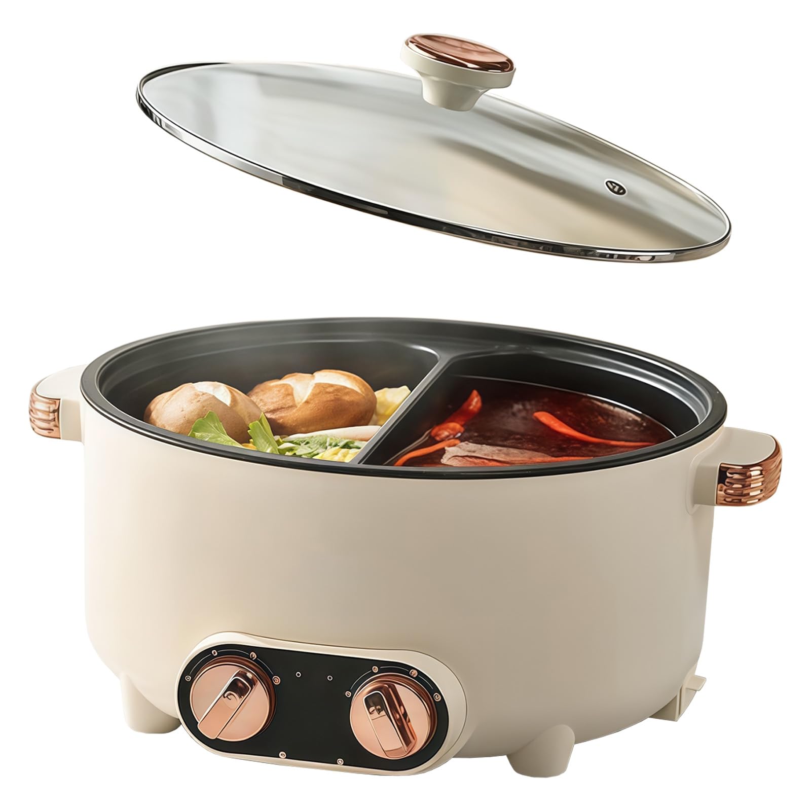 Hot pot électrique 1600W : grande marmite multifonctionnelle