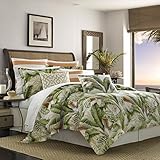 Tommy Bahama - Queen Duvet Cover Set, Cotton Sateen Bedding with Matching Shams & Button Closure, Super Soft Bedding Set (Palmiers Green, Queen)