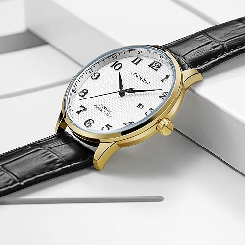Miniatura 4 de SHENGKE SINOBI - Relojes clásicos de negocios para hombre con números arábigos fáciles de leer para hombre con fecha calendario resistente al agua