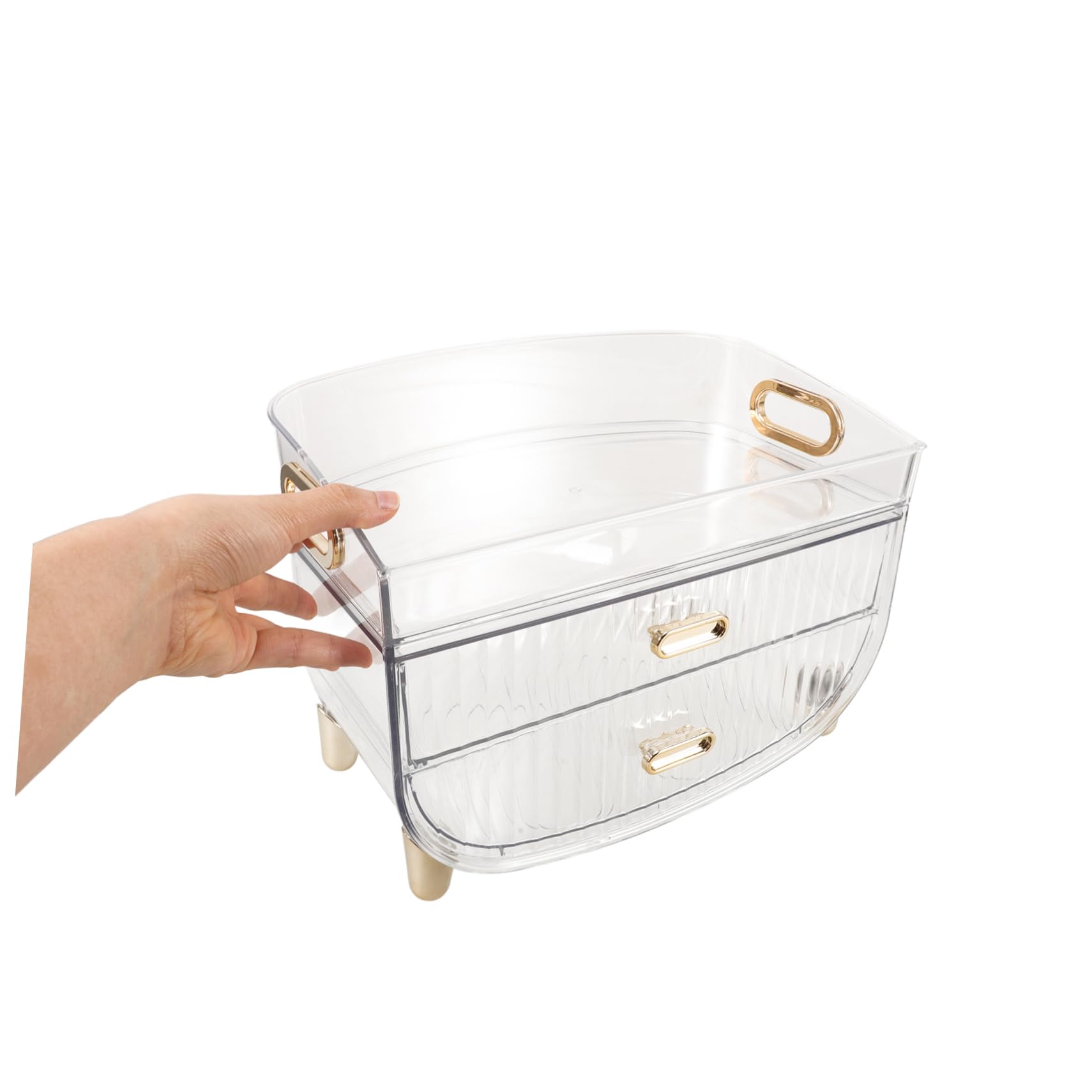 PACKOVE Organizzatore Trucchi da Tavolo in Plastica, 3 Livelli con Cassetto, Capienza Grande, per Bagno e Comò