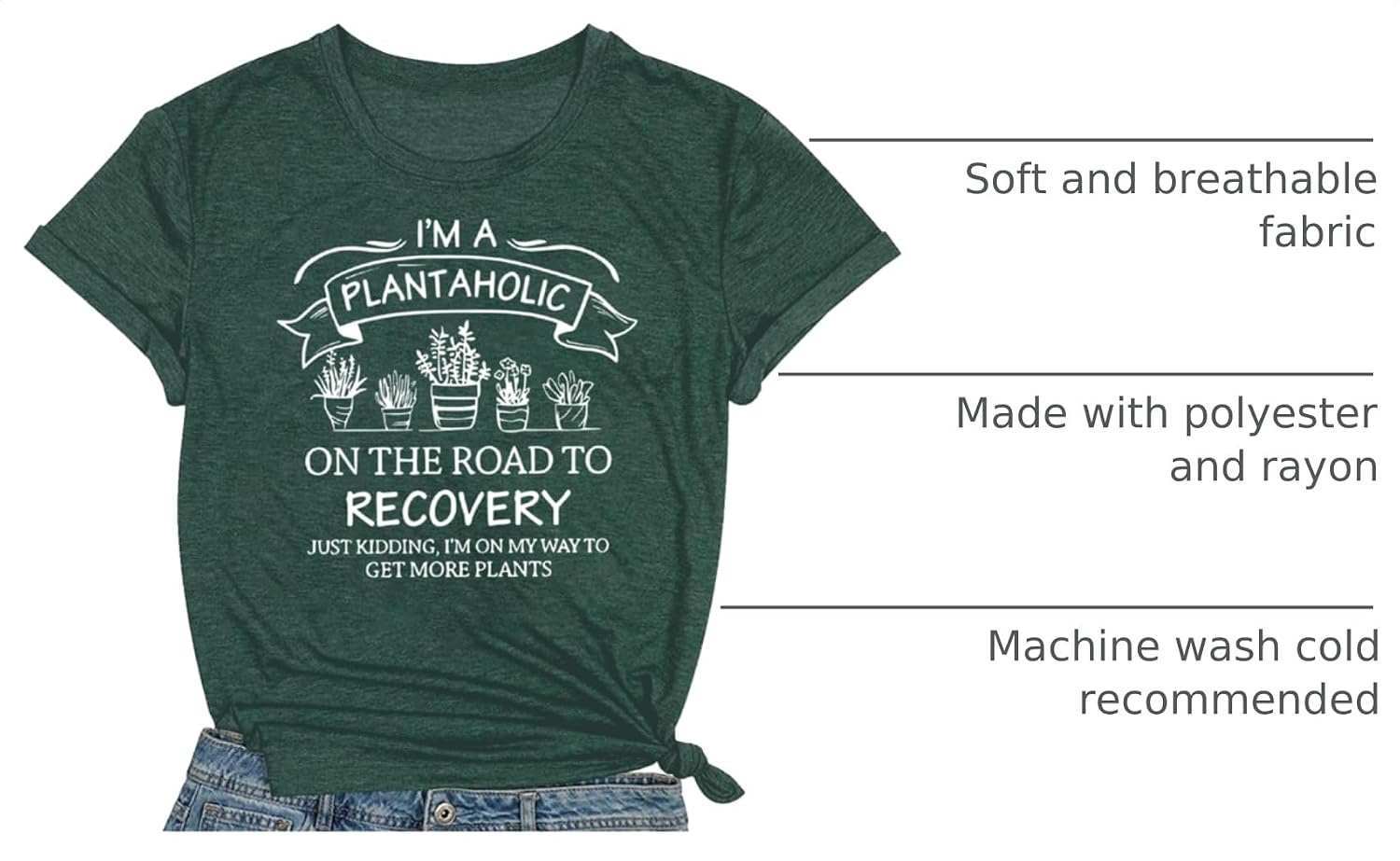 Gardening Shirts for Women I'm a Plantaholic Tshirt Plant Lover Tee image 4