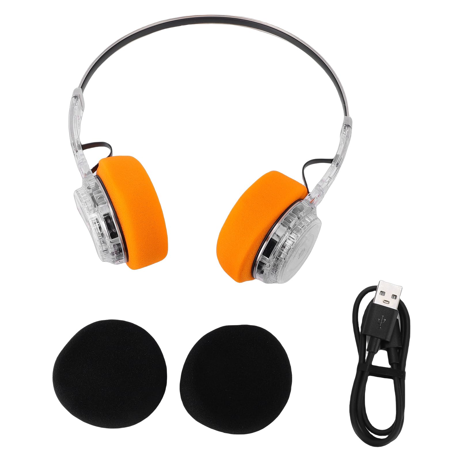 Yunir Auriculares retro, más de 20 horas de reproducción, auriculares ligeros clásicos retro, auriculares deportivos, ajuste de volumen giratorio, diadema de metal extensible para gimnasio