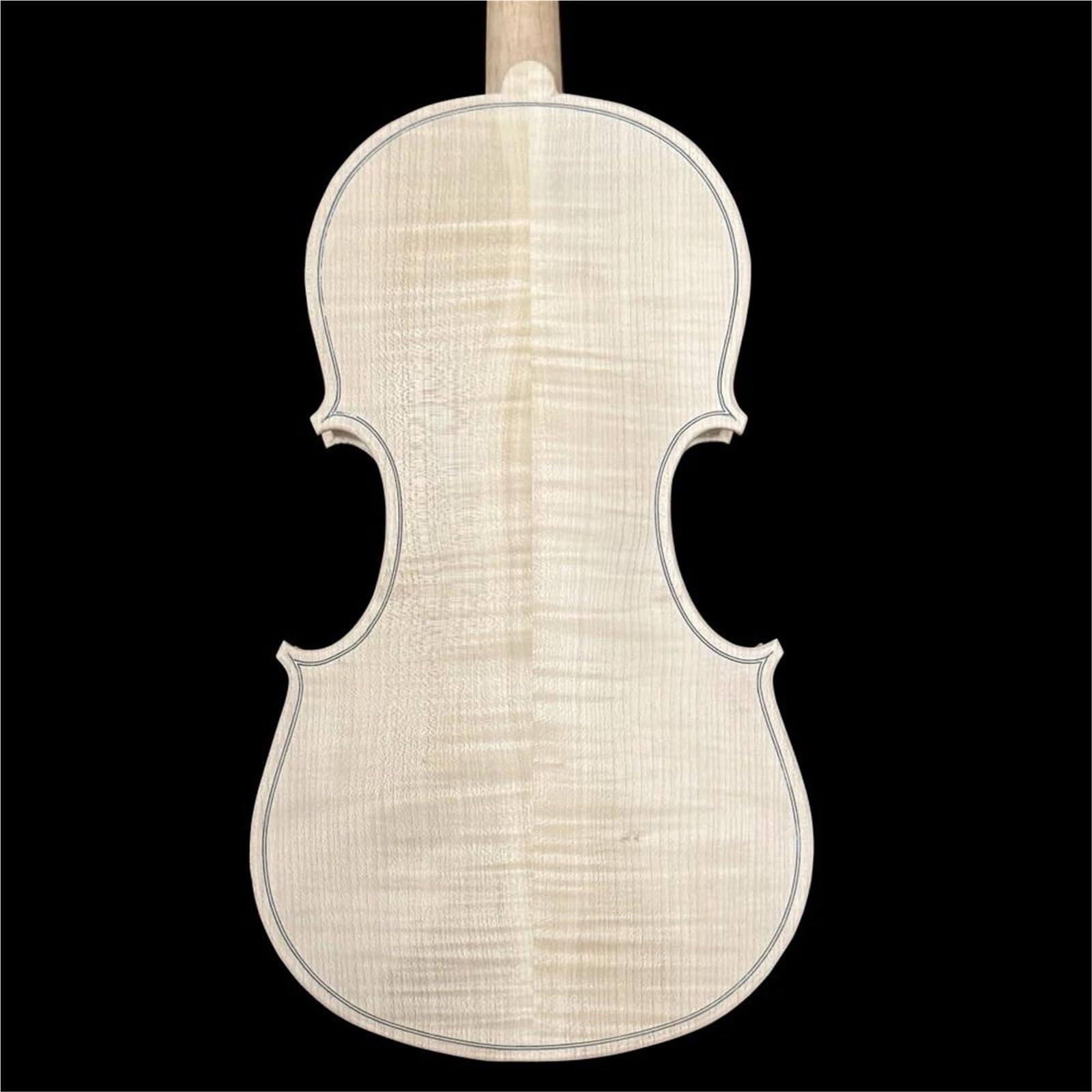 Violín 4/4 De Arce Rayado Tigre Sin Barnizar Violín Profesional | Hecho a mano con tapa de abeto macizo.