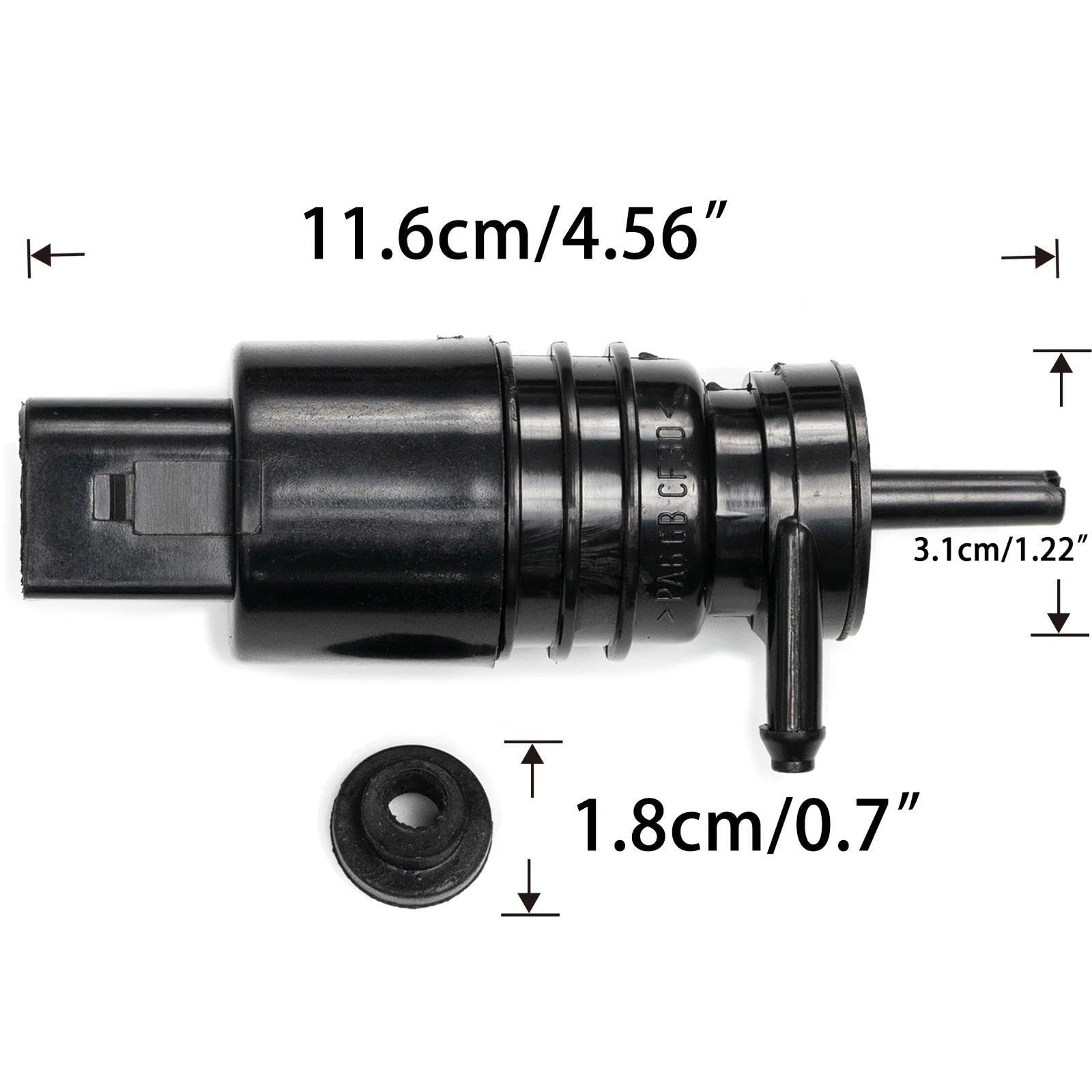 JZsmsai Windshield Washer Pump for Buick Lacrosse Regal Verano, 1Pc 2Pins Washer Pump Single Outlet 1J5 955 651