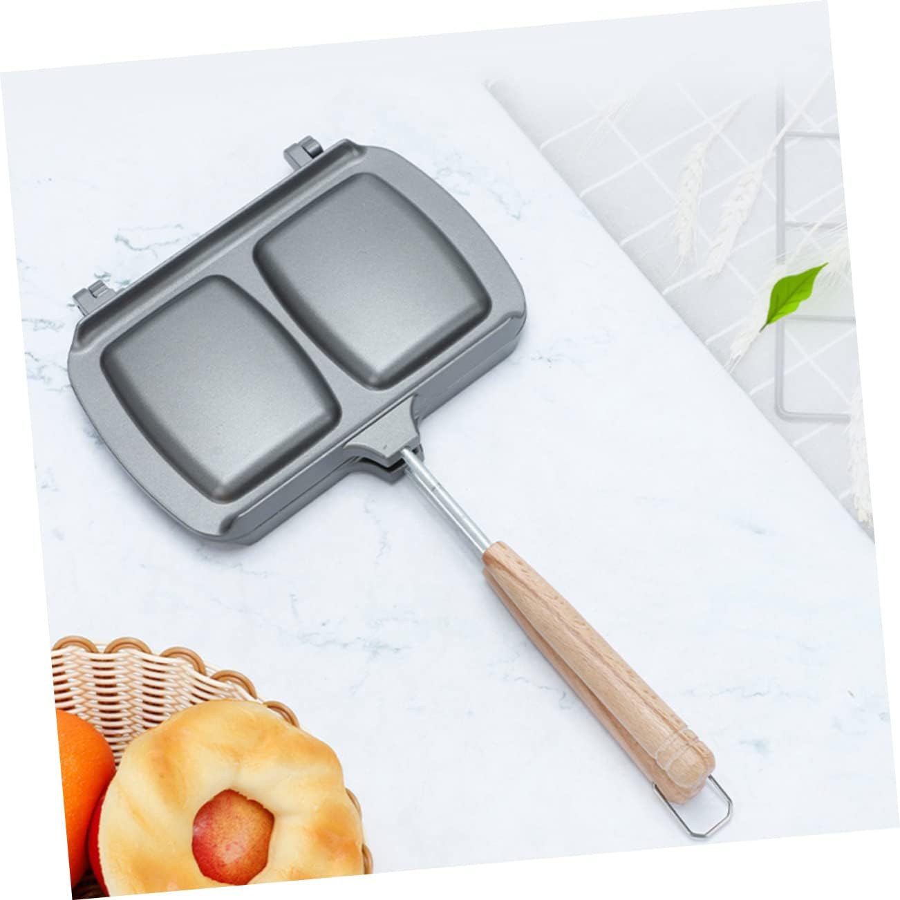 Alipis Double-sided Non-stick Breakfast Sandwich Maker Removable Cooking Plate for Eggs and More for Outdoor Use and Easy