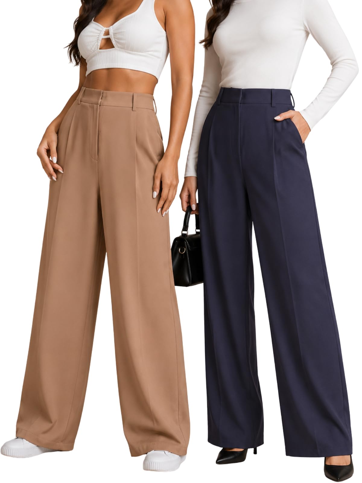 greciilooks Trousers for Woman | Womens High Rise High Waist Flared Korean Style | Formal Pant for Women Office Wear| Track Pants for Womans Elegant for College & Events (Available in Plus Size)-picture-9