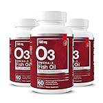 Essential Elements Omega-3 Fish Oil Supplement with EPA & DHA | Fatty Acids for Immune, Heart & Cognitive Support | 60 Softgels (3-Pack)