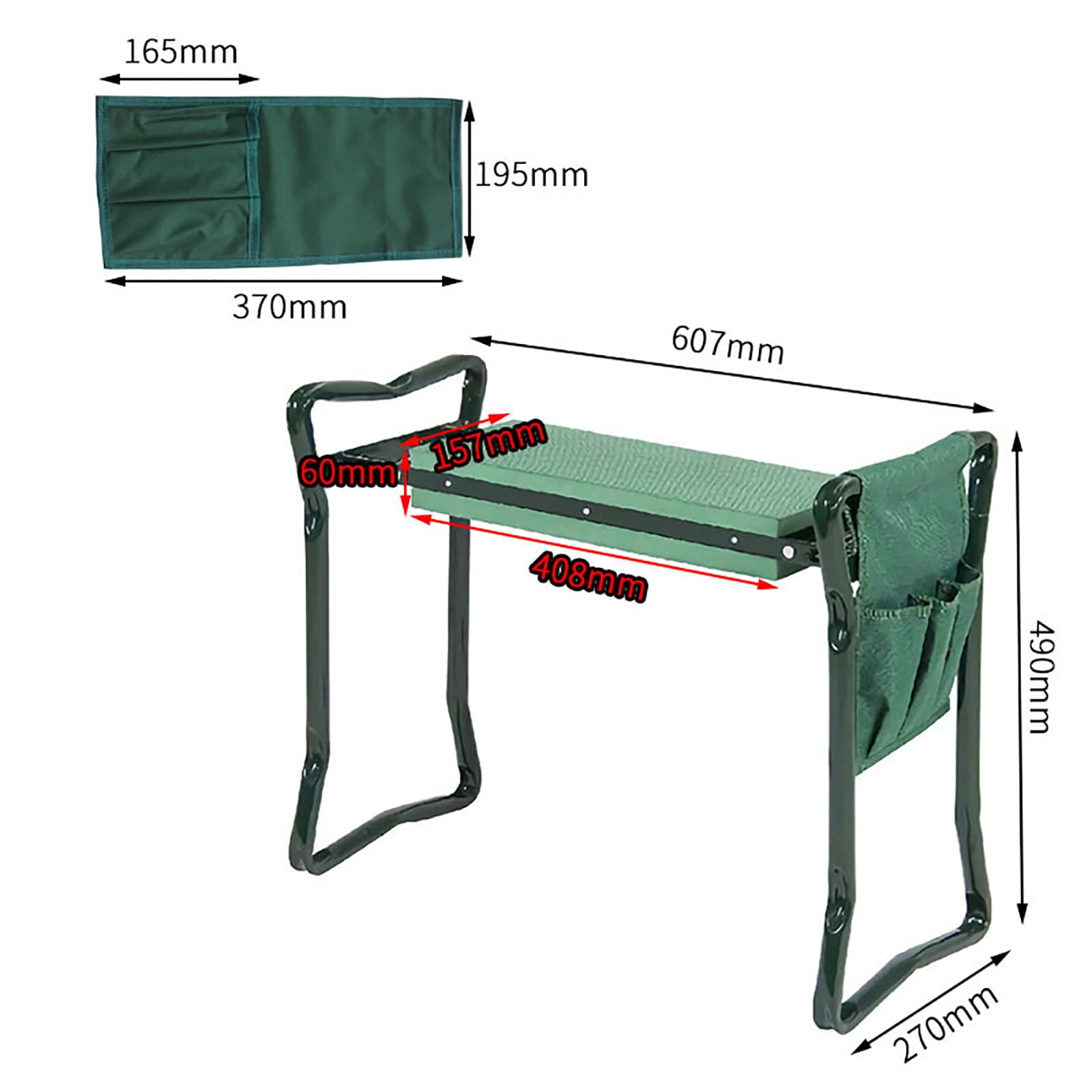 Garden Kneeler Tuinkruk, inklapbaar, kniebeschermers voor de tuin, met Garden Kneeler Tuinkruk, inklapbaar, kniebeschermers voor de tuin, met