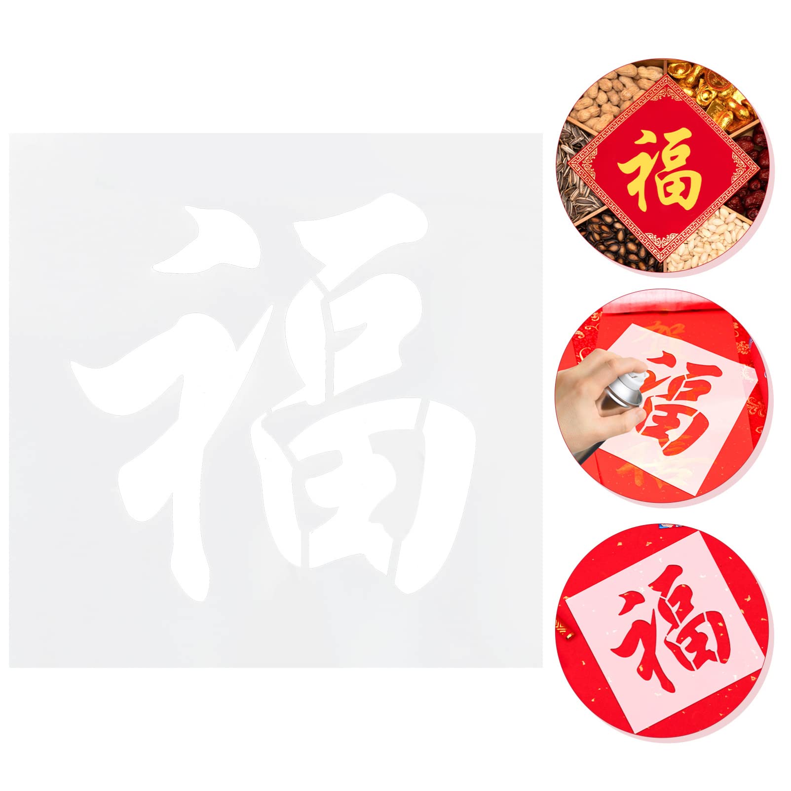 Amosfun 3pezzi Stencil Per Fu Word Template Per Decorazioni Capodanno Versatile Per e