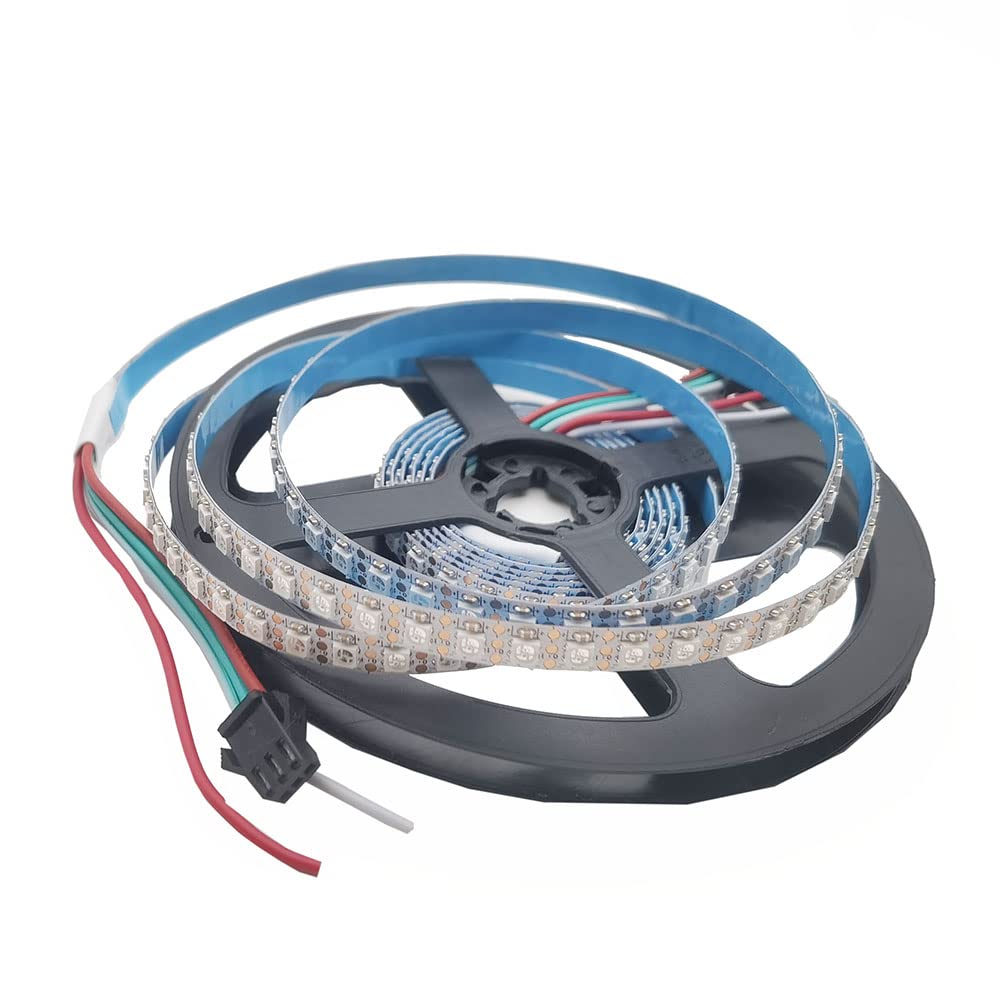 DC5V WS2812B 7,2 mm di larghezza, ultra sottile, RGB 5050 SMD, indirizzabile individualmente, programmabile, 2 m, 144 pixel/m, 288 pixel, flessibile, bianco, PCB DC5 V