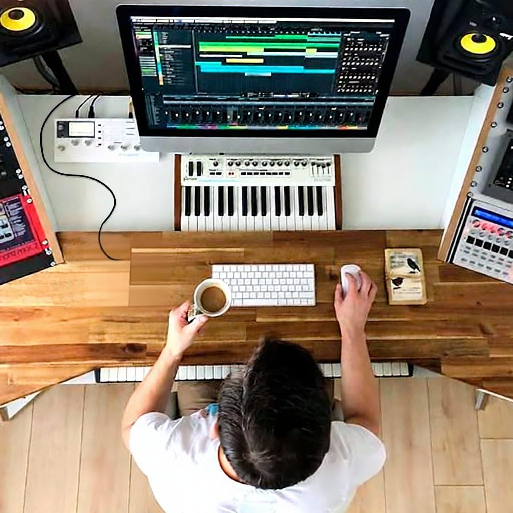 Máquina de creación ritmos controlador MIDI portátil con 6 perillas asignables repetición notas botones nivel completo y software producción pad USB para musical principiantes