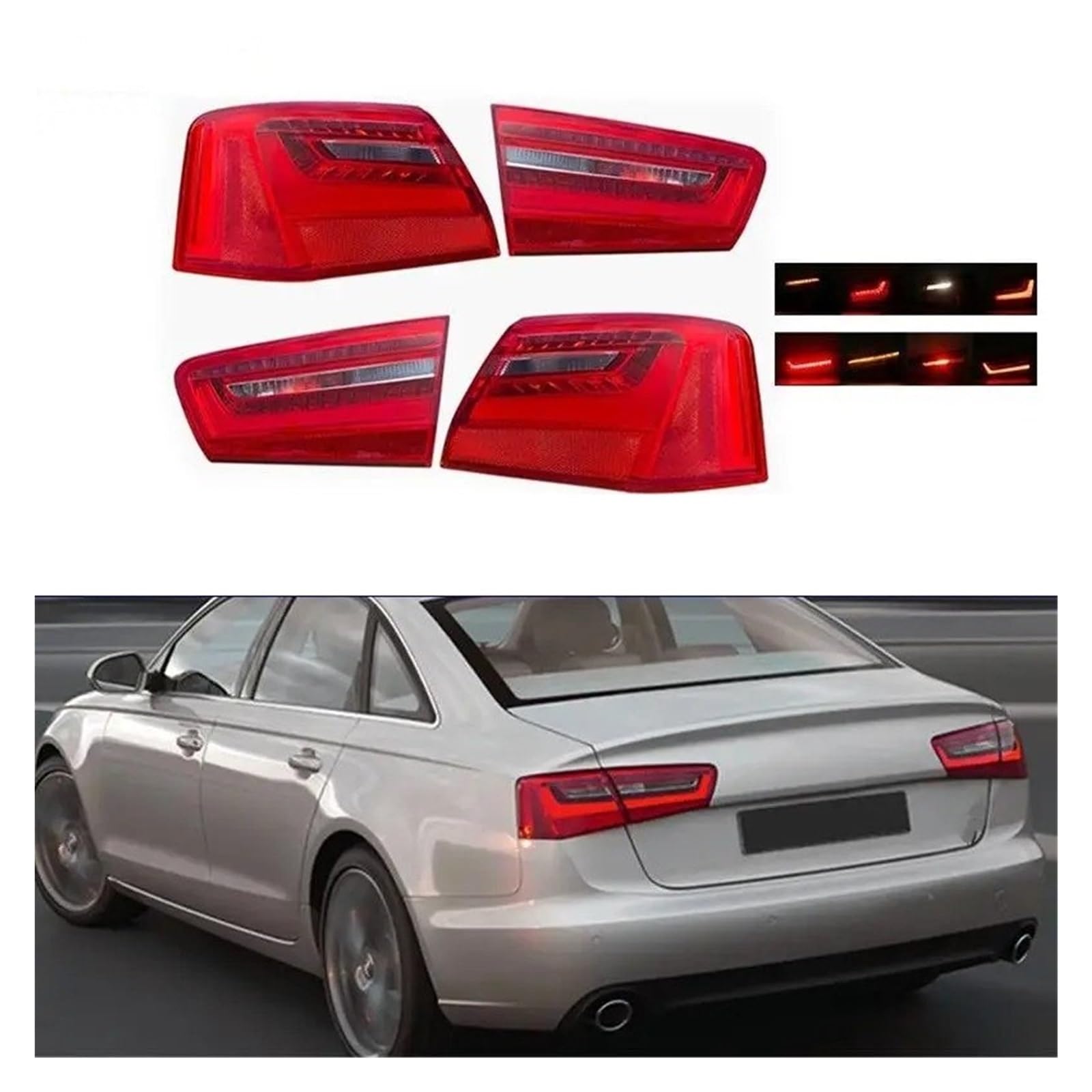 Per A6 Per C7 Berlina 2012-2015 Fanale Posteriore LED Luce Di Retromarcia Luce Segnalazione Freno Gruppo Ottico Posteriore Fanale Posteriore(Inside Left)