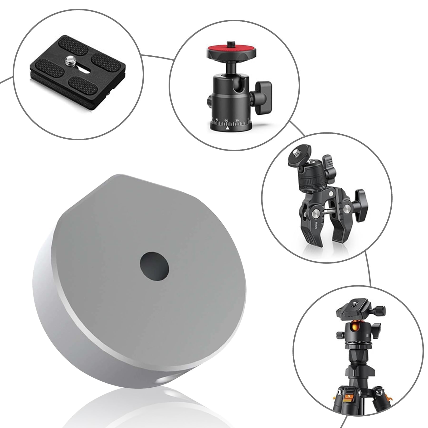 Starlink Mini-Stativadapter Robuste Aluminium-Montage Mit 1/4"-20 & 3/8"-16 Gewinde Kompatibel Mit Mini-Starlink-Rohradapter Und Flachmontage Ideal Für Starlink Mini 2025